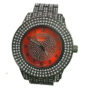 Techno King Watch Mens Iced Hip Hop Crystals Stainless Steel Water Resistant